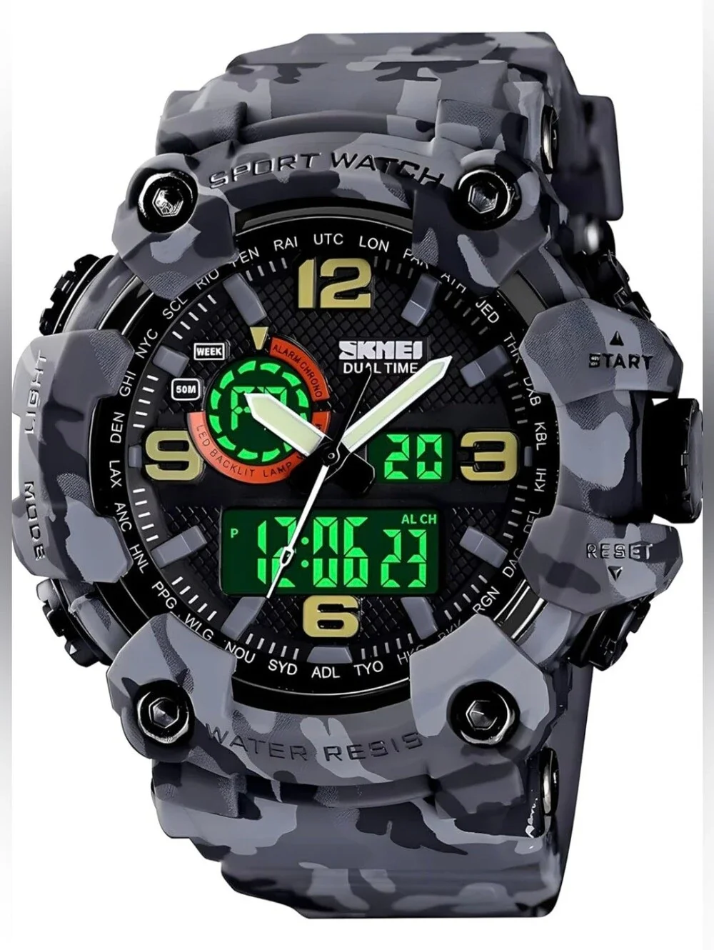 Men's Large Face Outdoor Sports Watches Military S-Shock Watch Waterproof,